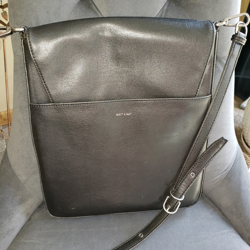 Matt & Nat Vegan Leather Black Computer/Briefcase